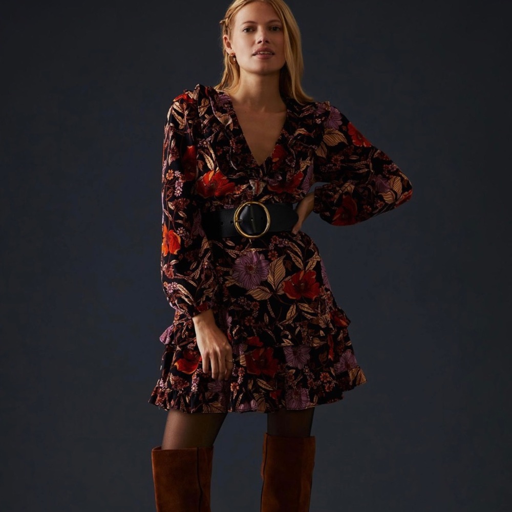 NWOT Anthropologie Pilcro Tiered Corduroy Dress